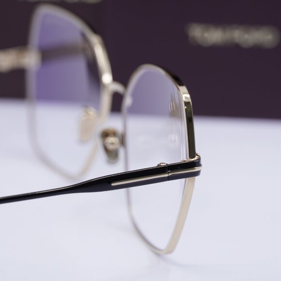 Tom Ford FT5876-B 032 Butterfly Eyeglasses 56mm - Pale Gold/Black - Picture 9 of 10